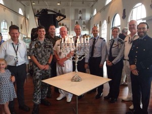 Rabbi Friedman, other ADF Chaplains and ADF Personnel and one young guest