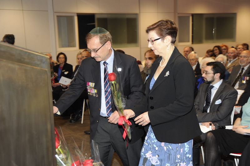 Peter Allen, National Coordinator of CoAJP and NAJEX Board Member and Gloria Allen laying a Floral tribute (photo taken by Alan Shaw for NAJEX)